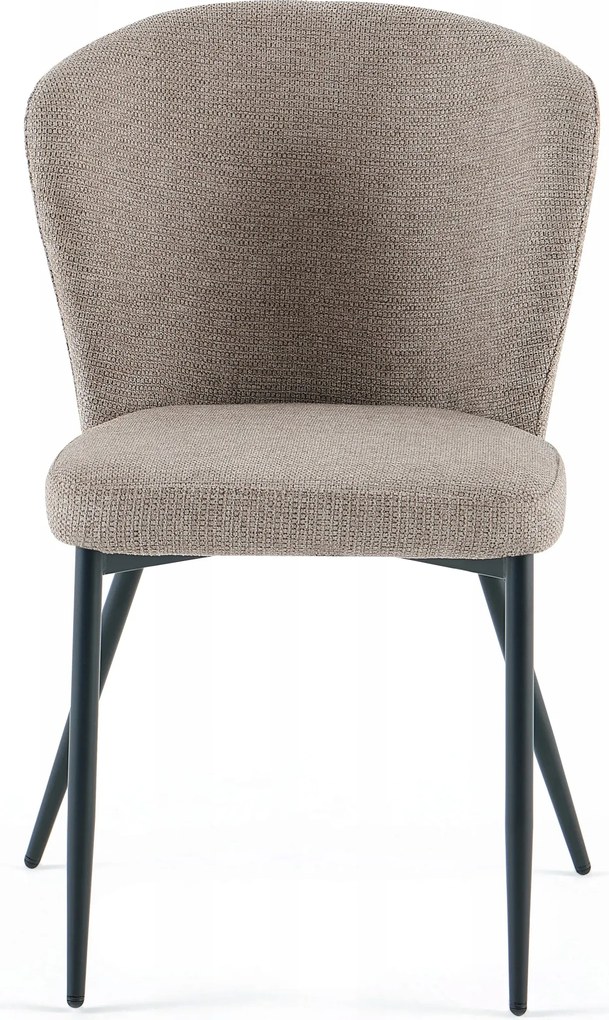 Barna kárpitozott szék a nappali étkezőjébe fém lábakkal