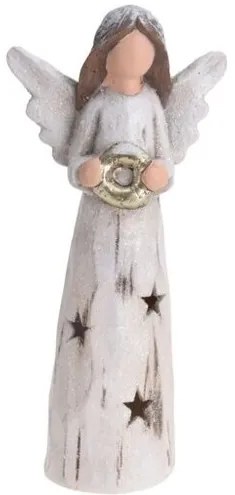 Nativity I kerámia LED angyalka, 32 cm