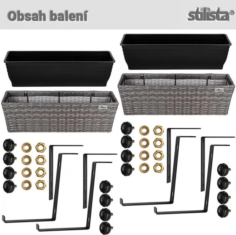 Lógó virágcserép szett Stilista Szürke 2 db