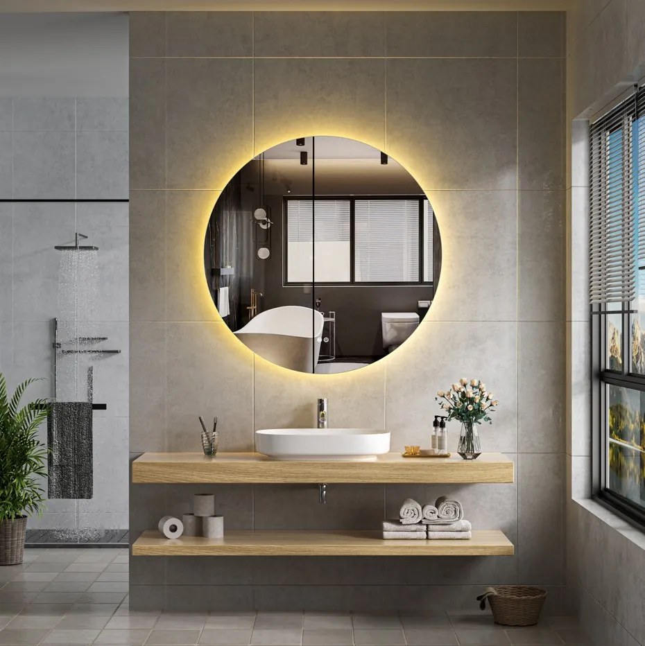 Erga Sofia, kerek LED tükör 70cm páramentes fűtőbetéttel, ERG-V01-207-7070