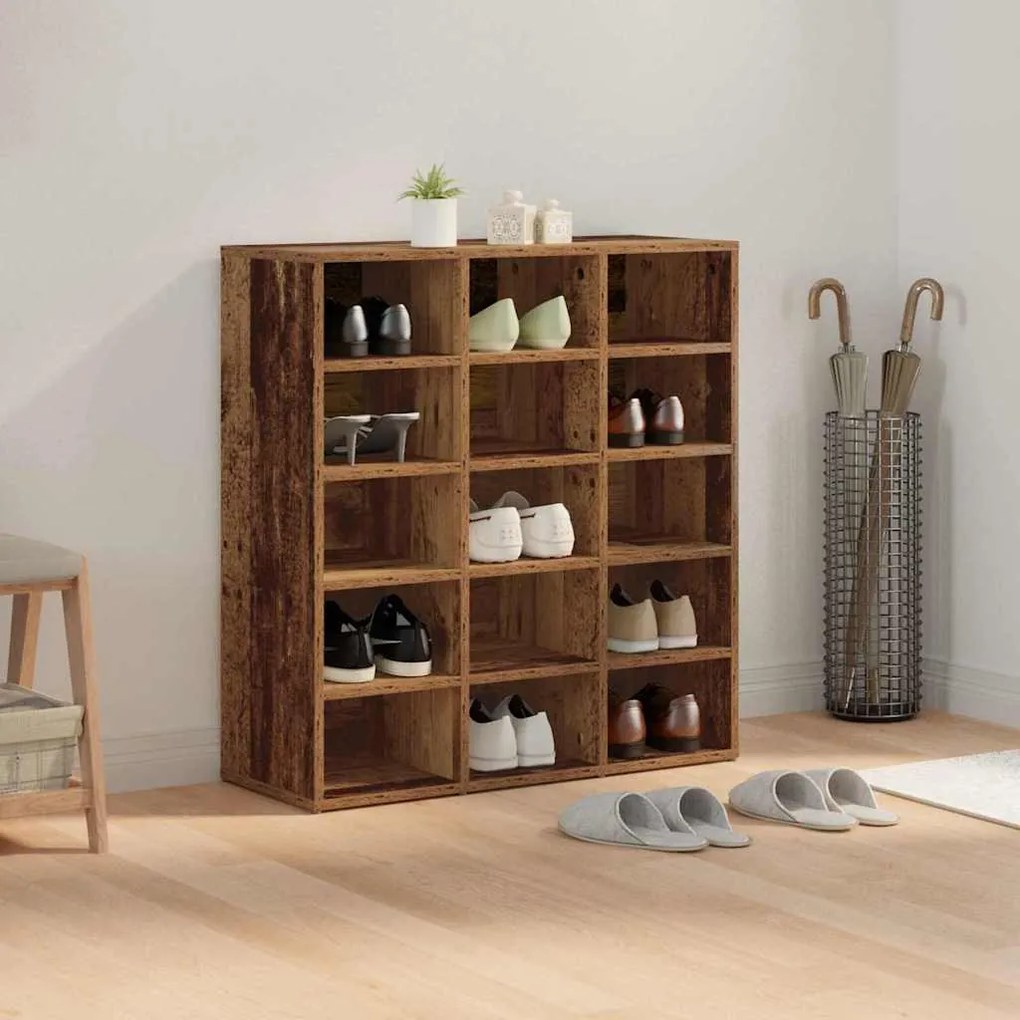 Cipősszekrény polcokkal Régi fa 77.5 x 30 x 83.5 cm Faanyag