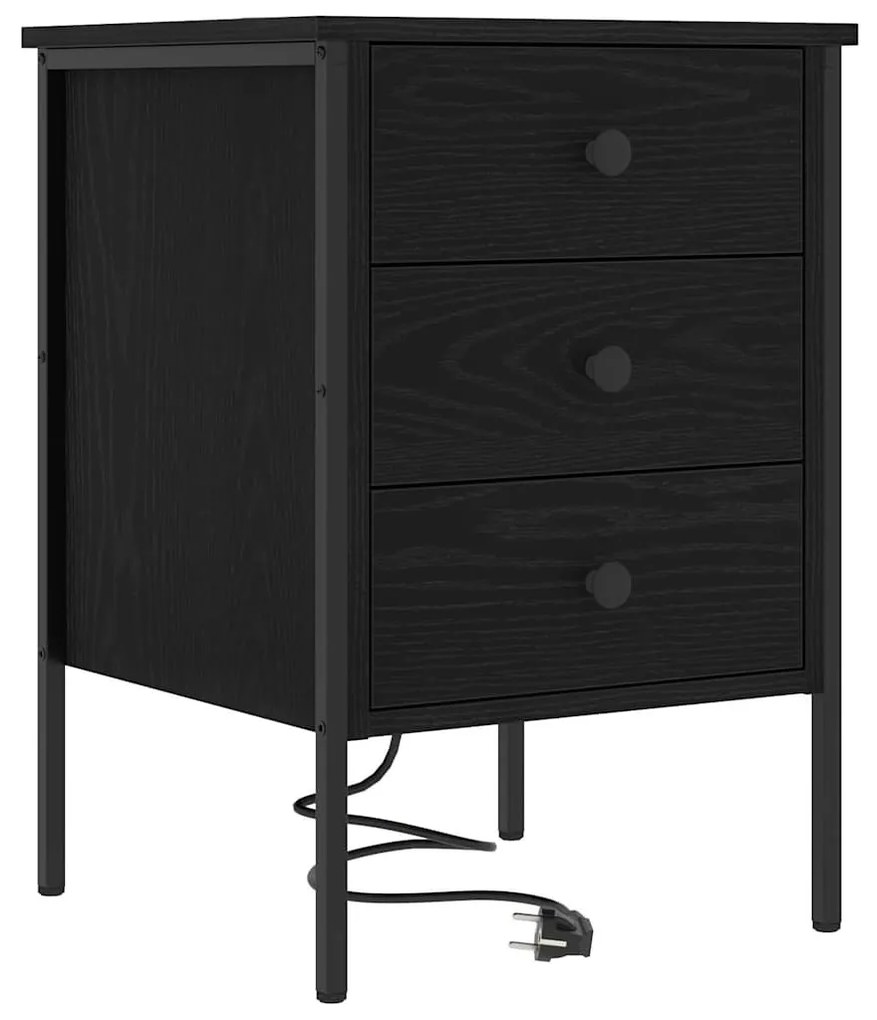 Éjjeli Szekrények 2 pcs Musta tammi 42 x 41 x 61 cm Faanyag