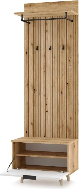 Előszoba bútor szett Evoke tölgy / tablila / fehér színkombinációban – NORDIC D