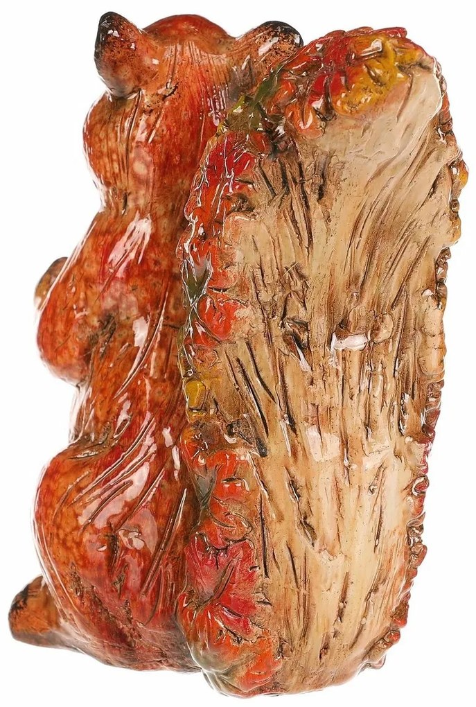 Őszi dekoráció Mókus dióval, 12 x 7 x 13 cm,kerámia