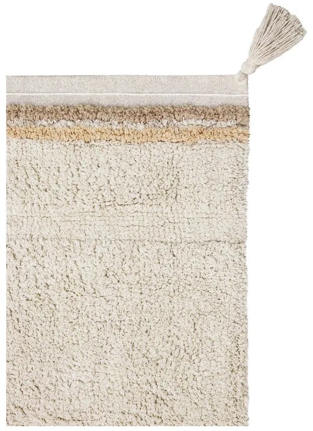 Krémszínű mosható kézi szövésű pamut szőnyeg 90x130 cm Bloom Natural – Lorena Canals