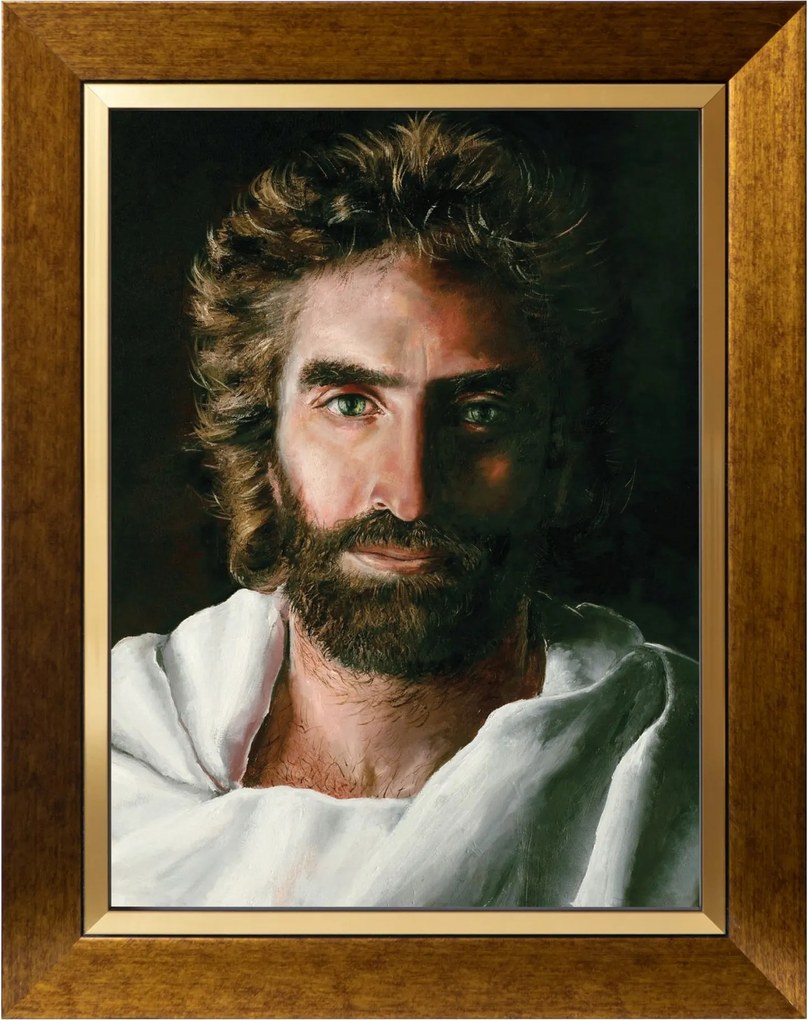 Jézus Krisztus Szakrális Kép Vászon Arany Dekoratív Keret 30X40