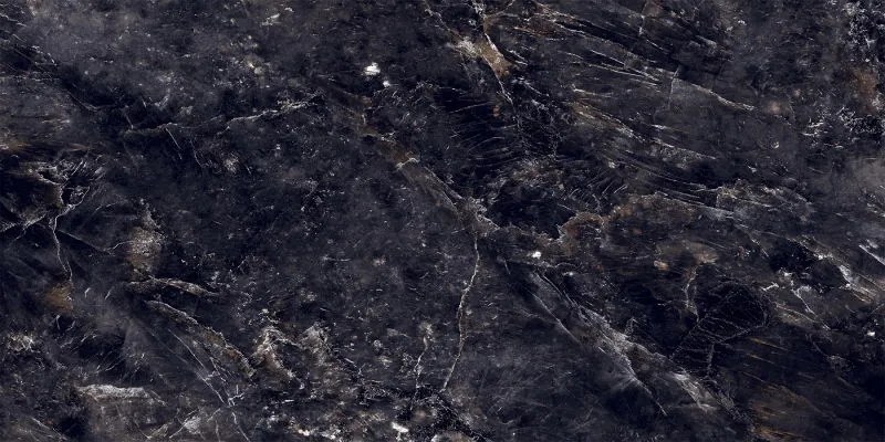 Mexen Rokocha Black mázas gránit, padlólap-fali burkolat, 120 x 60 cm, magas fényű - TL205-120-060-01