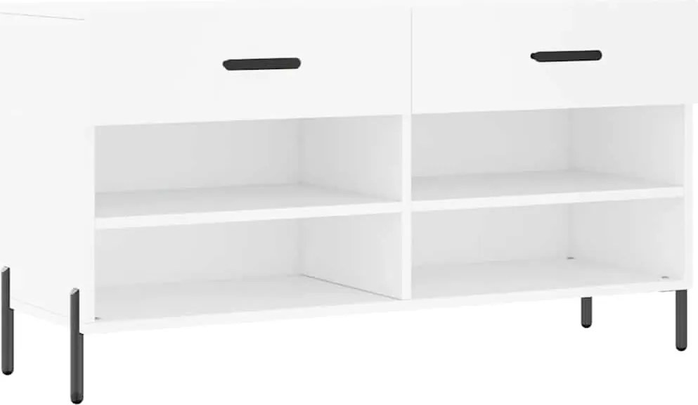 vidaXL fehér szerelt fa cipőpolc 102x35x55 cm