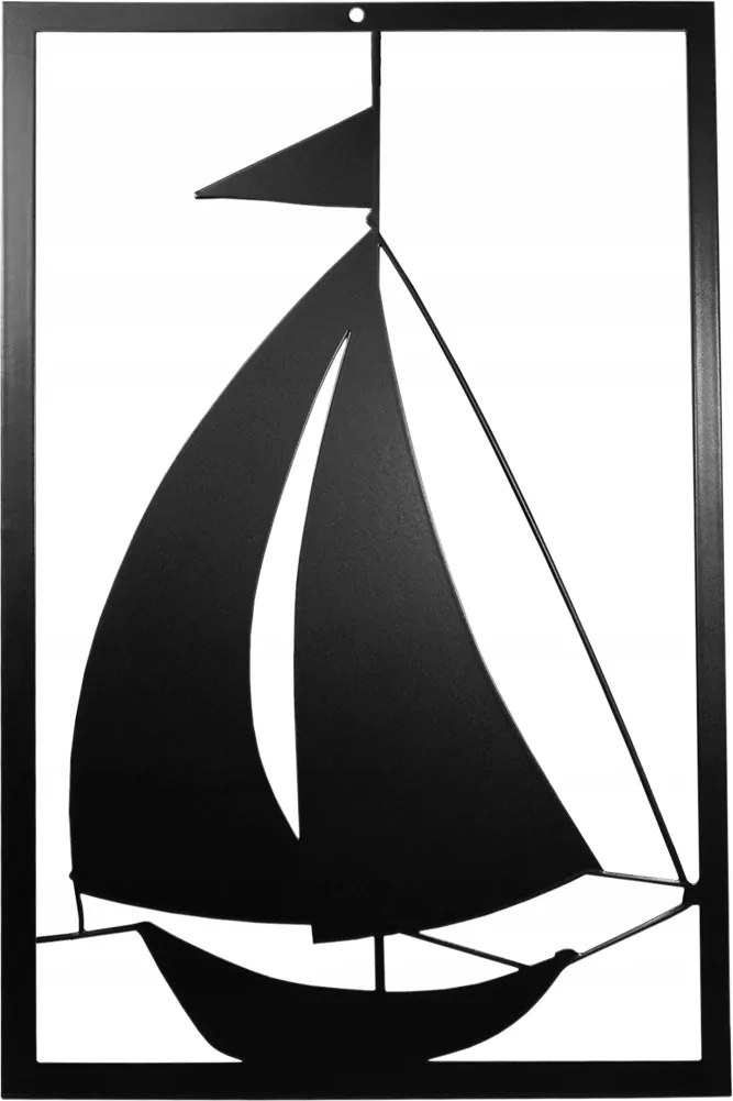 Fém Fali Dekoráció Hajó Fekete