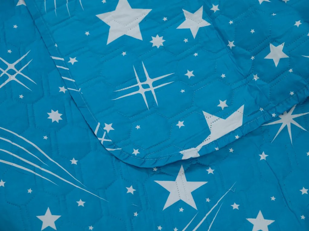 NIGHT SKY HEXAGON türkizkék ágytakaró Méret: 170 x 210 cm