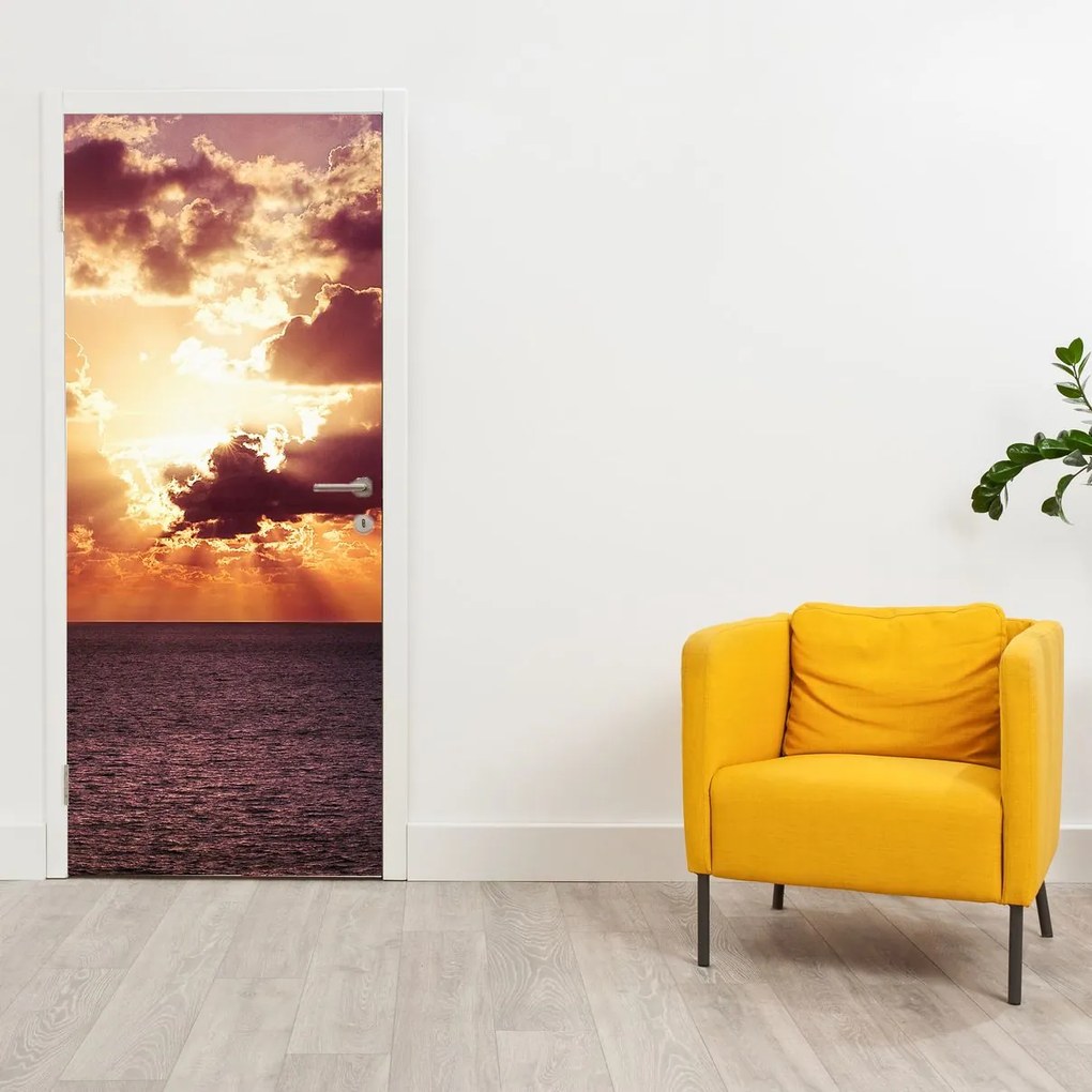 Fotótapéta ajtóra - Nap a felhők mögött (95x205cm)