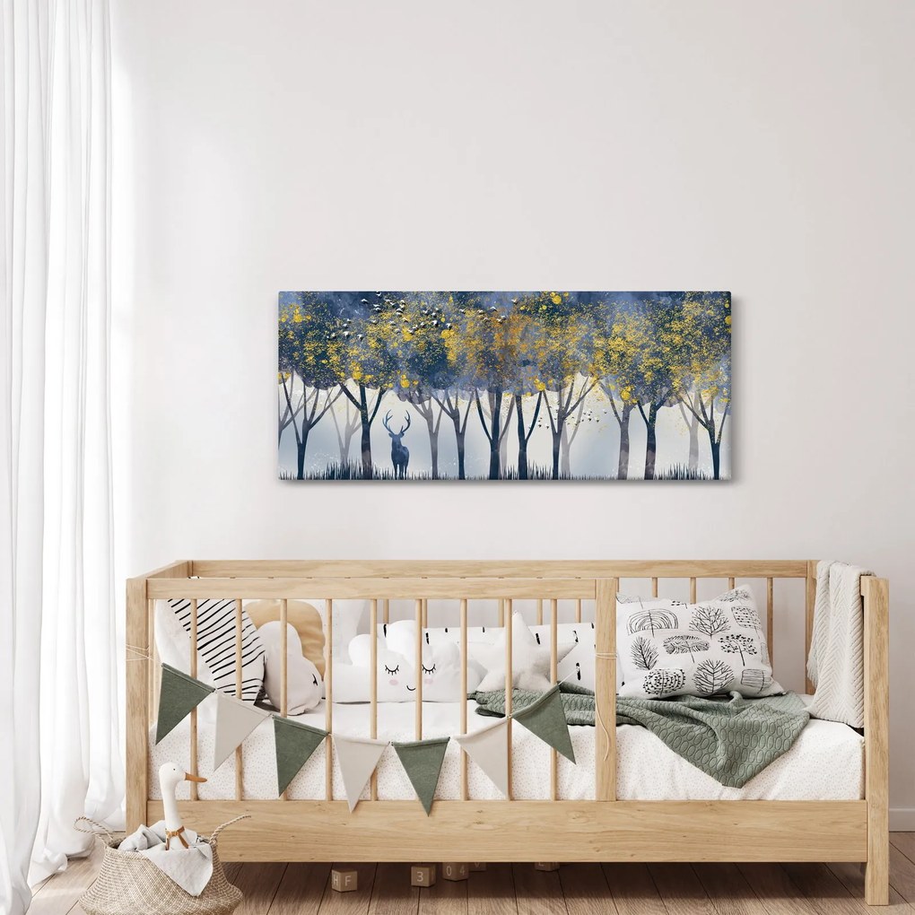 Kép egy szarvasról az erdőben (120x50 cm)