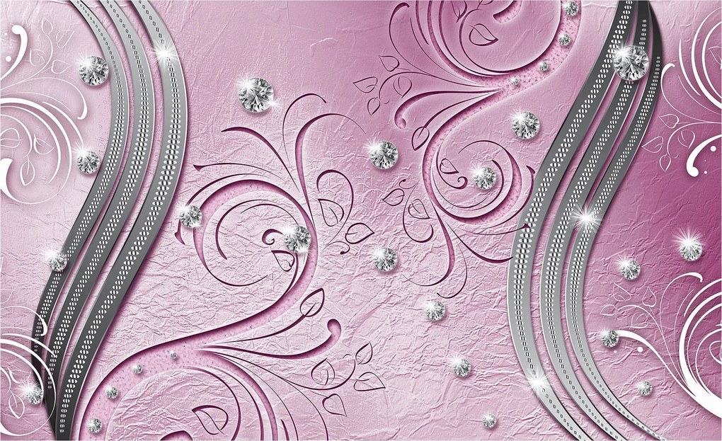 Fotótapéta Virágos Glamour Rózsa lila vinil kristály 254x184 +ragasztó