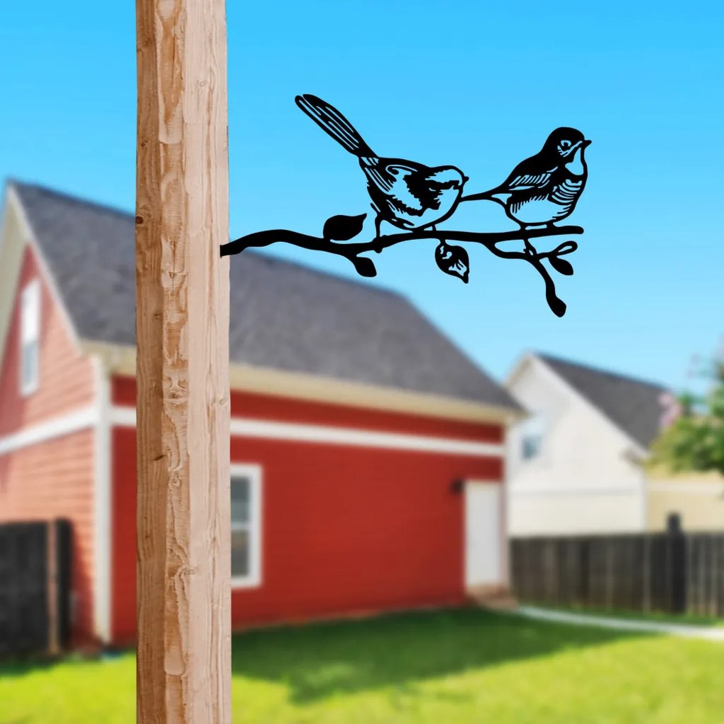 Bird fém kerti dísztárgy, fekete, 50×26 cm