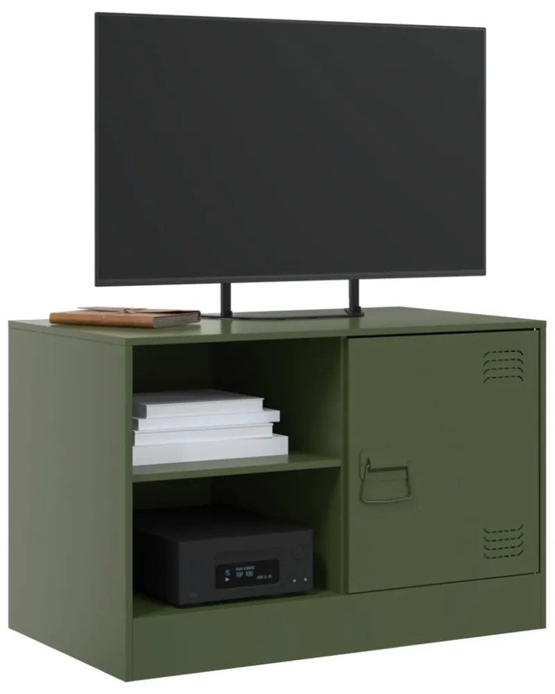 2 db olívazöld acél TV-szekrény 67 x 39 x 44 cm