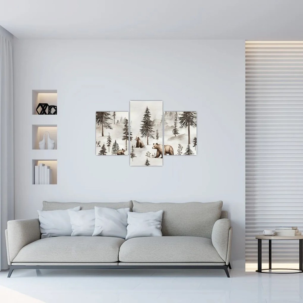 Kép - Erdő medvékkel (90x60 cm)