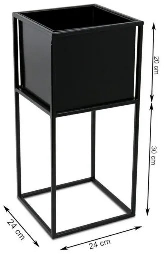 Virágállvány 50x24 cm fekete színben