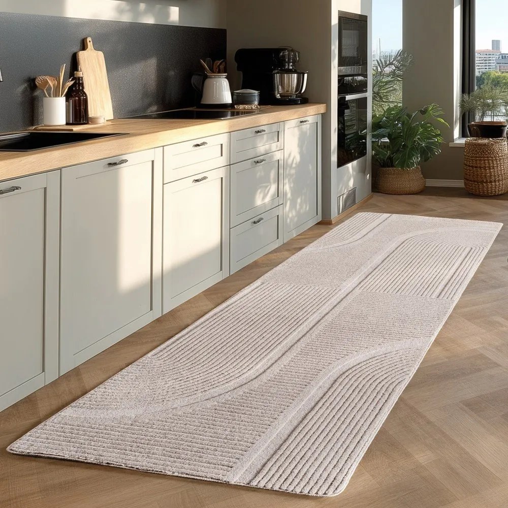 Krémszínű mosható futószőnyeg 80x250 cm Pompei 1612 – Ayyildiz Carpets