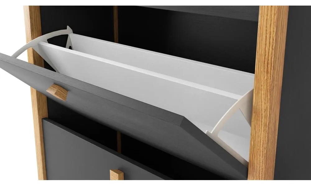 Bode sötétszürke cipősszekrény, három fiókkal - Woodman