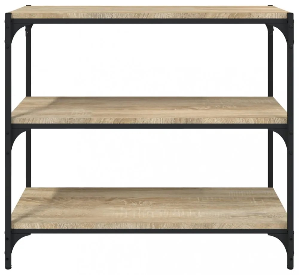 sonoma tölgy szerelt fa és acél könyvszekrény 80 x 33 x 70,5 cm
