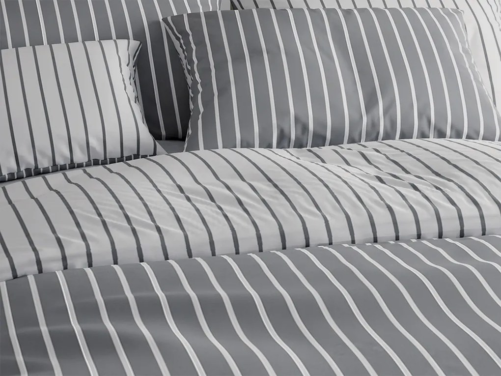 Renforcé pamut ágyneműhuzat CAPRIVI szürke hotel borítékkal Ágyneműhuzat mérete: 70x90 cm, 140x200 cm