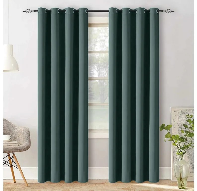 OXFORD türkiz függöny 140x250 cm Felfüggesztés: Hullámos sínszalag