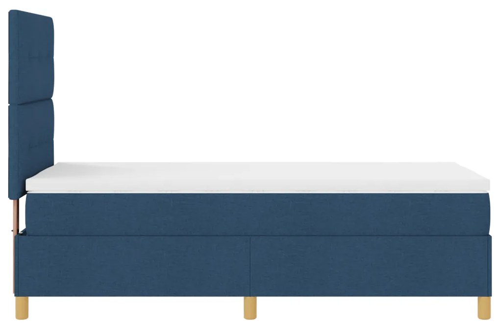 Boxspring Ágy Mattal és LED Kékkel 90x200 cm Szövet
