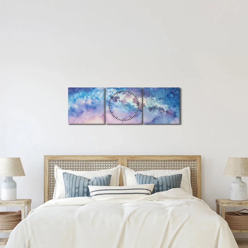 Kép - Milky Way, akvarell (órával) (90x30 cm)