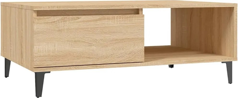 vidaXL sonoma tölgy színű szerelt fa dohányzóasztal 90 x 60 x 35 cm