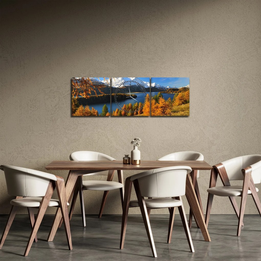 Kép - Ősz az Alpokban (órával) (90x30 cm)