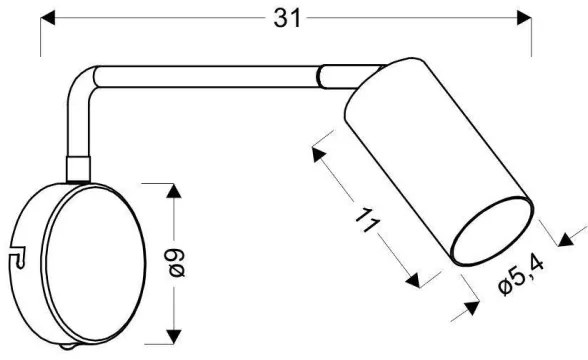 Fali lámpa TINA 1xGU10/15W/230V fekete