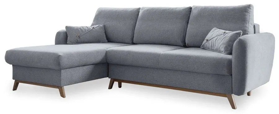 Scandic Lagom világosszürke kinyitható sarokkanapé, bal oldali - Miuform