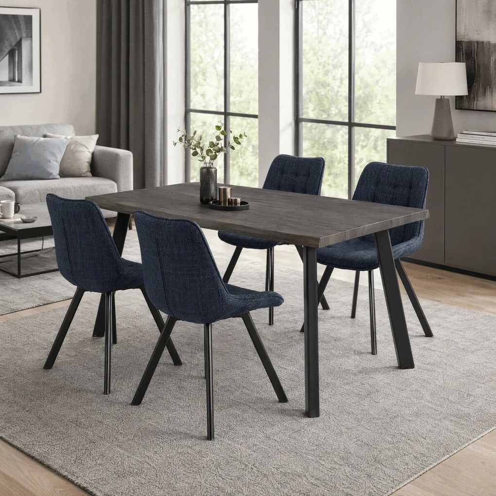 Étkezőasztal 160 × 90 cm MDF szürke tölgy GREY