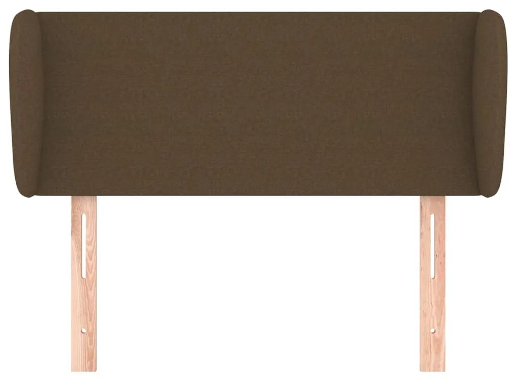 sötétbarna szövet fejtámla szárnyakkal 83x23x78/88 cm