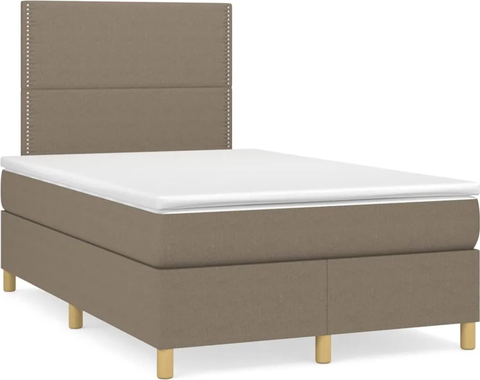 vidaXL tópszínű szövet rugós ágy matraccal 120 x 200 cm