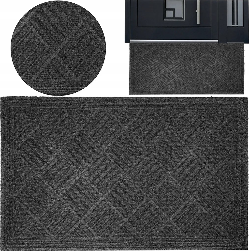 Lábtörlő Kiri Premium Csúszásgátló Gumi Szürke 45x75 CM