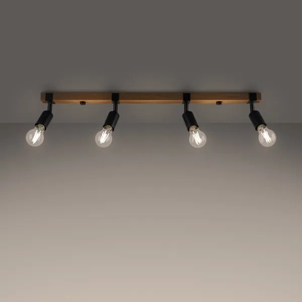 Sollux SL.1298 - Spotlámpa ZUCA 4xE27/15W/230V fekete