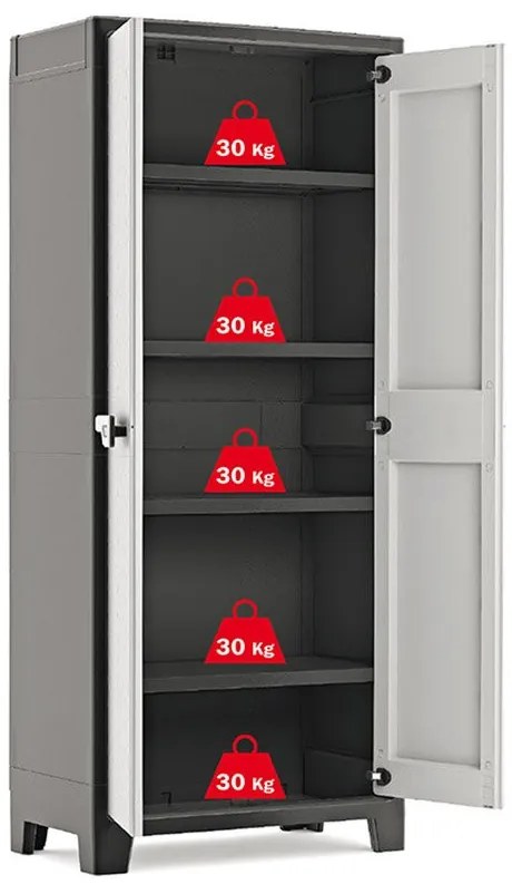 Keter Vízálló és zárható Titan műanyag szekrény 5 lábbal