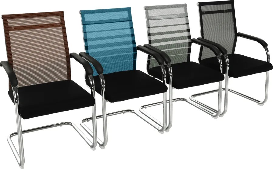 Tárgyalószék, szürke/fekete/ezüst, ESIN