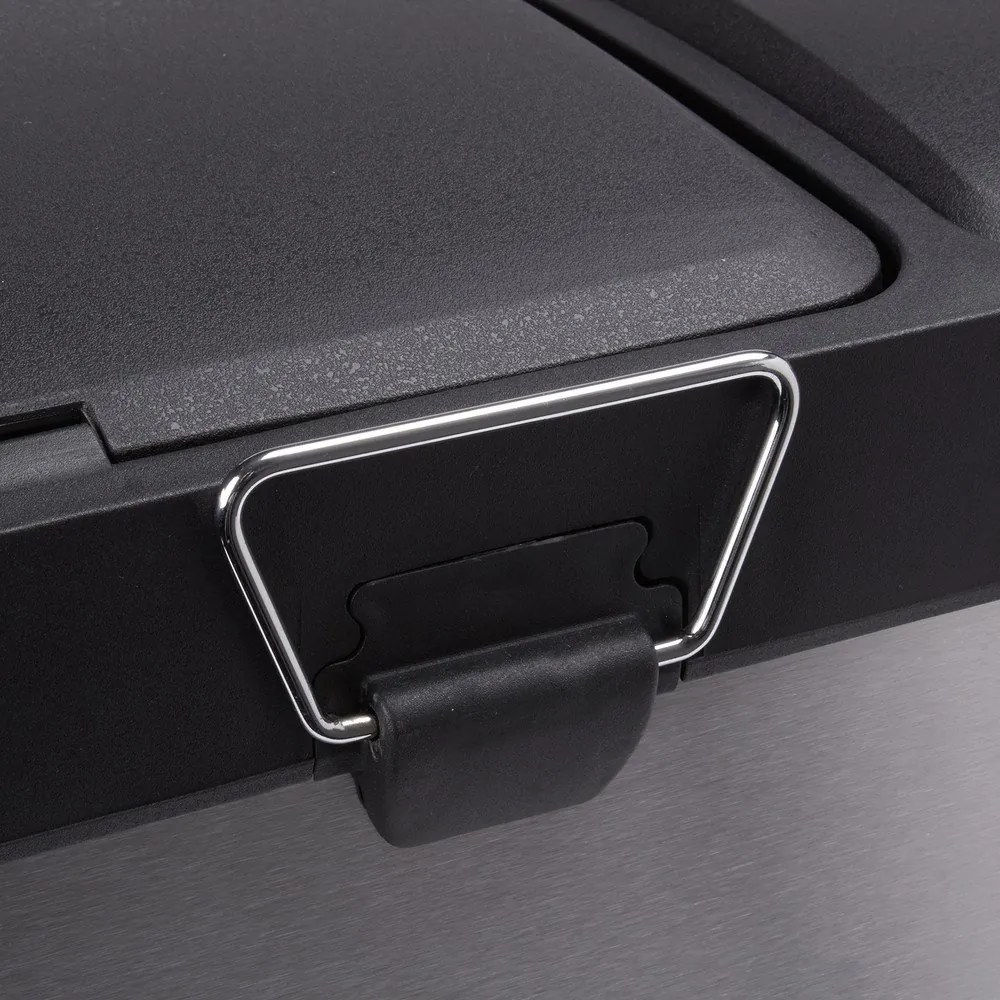 Matt ezüstszínű acél szelektív pedálos szemetes 18+8 l Tri Selectif – MSV