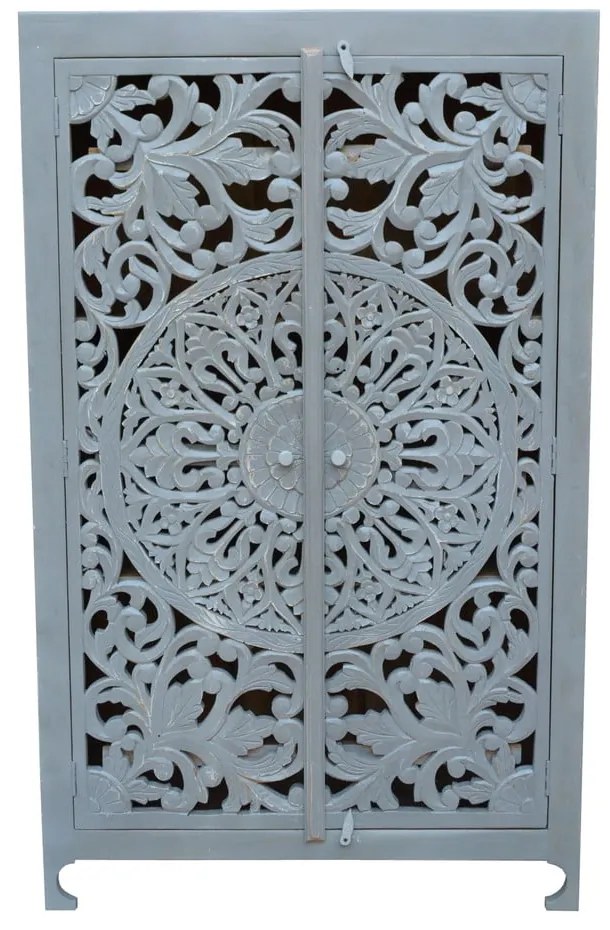 Világosszürke mangófa szekrény 165x40 cm Kalita – Støraa