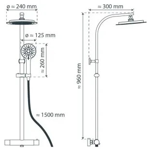 Schütte 60076 - MADURA FRESH termosztátos zuhanyszett, fekete