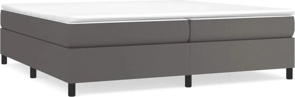 vidaXL szürke műbőr rugós ágy matraccal 200 x 200 cm