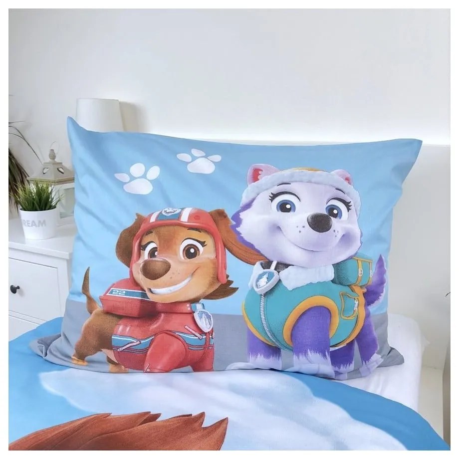 Kék egyszemélyes pamut gyerek ágyneműhuzat 140x200 cm Paw Patrol – Jerry Fabrics