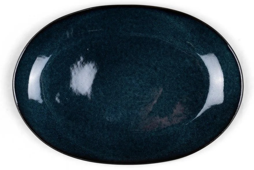 Fekete-kék kőedény tányér Gastro Dark Blue/Black – Bitz