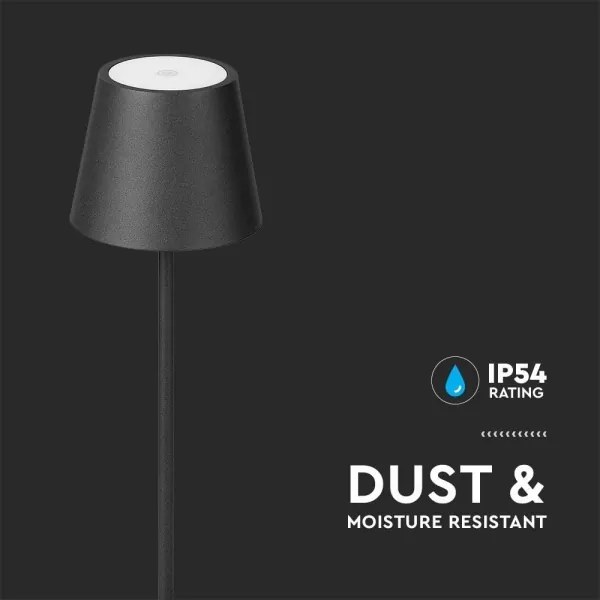 LED Dimmelhető újratölthető állólámpa 3in1 LED/4W/5V 4400 mAh 3000K IP54 fekete