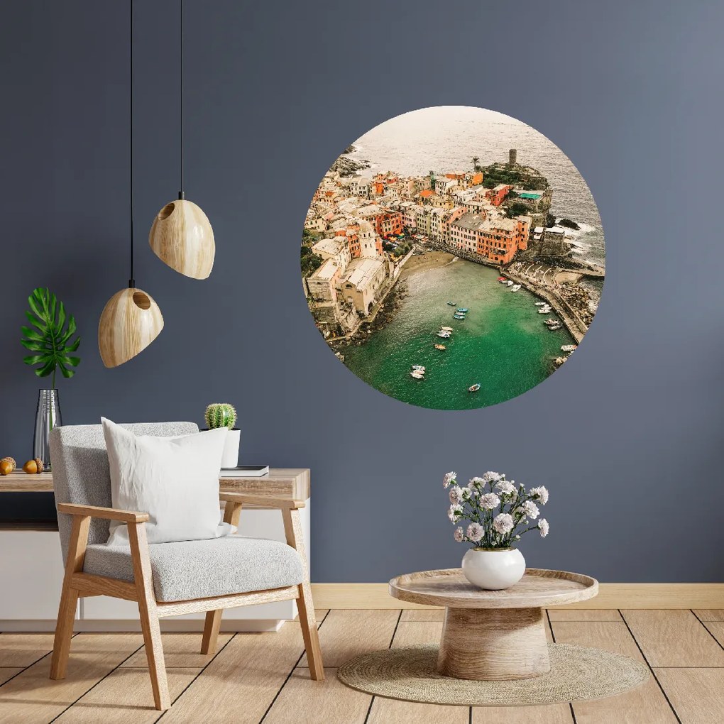 PIPPER. Textil kör alakú falmatrica "Cinque Terre – Olaszország" Méret: 60cm