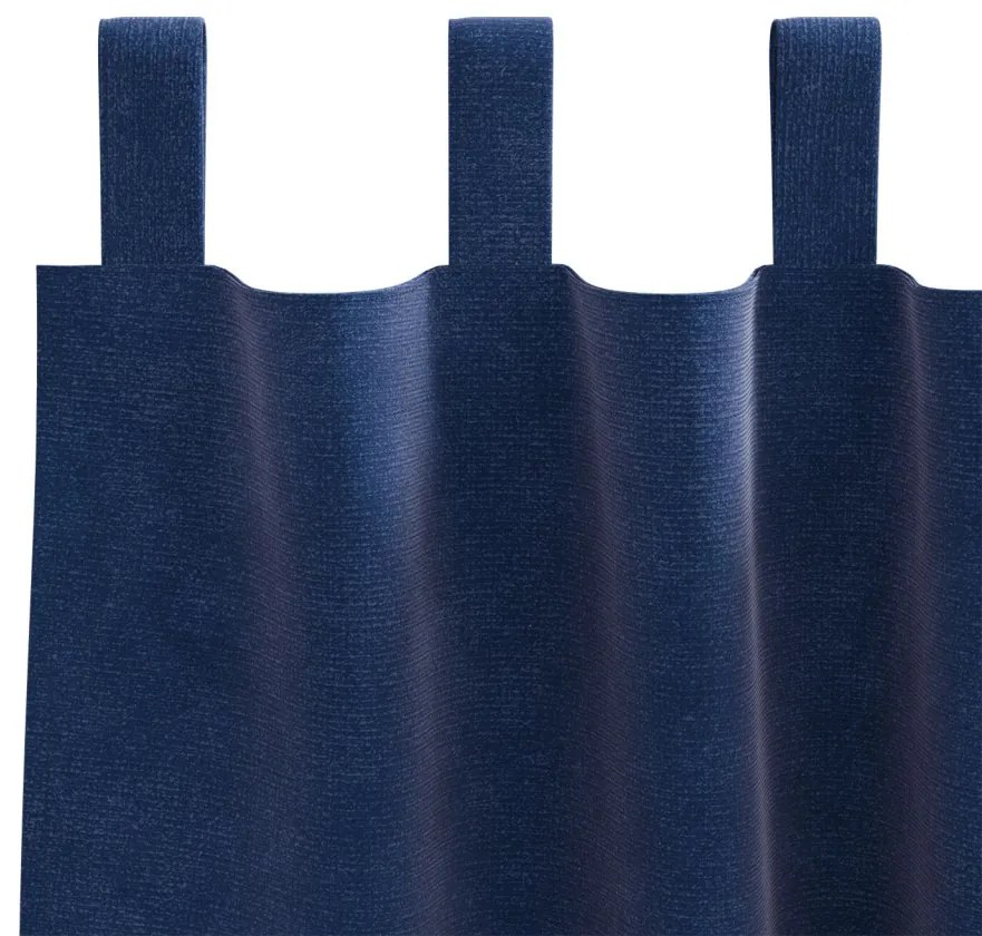 Függönyök Húzó Hurokkal 2 db Sötétkék Pamut