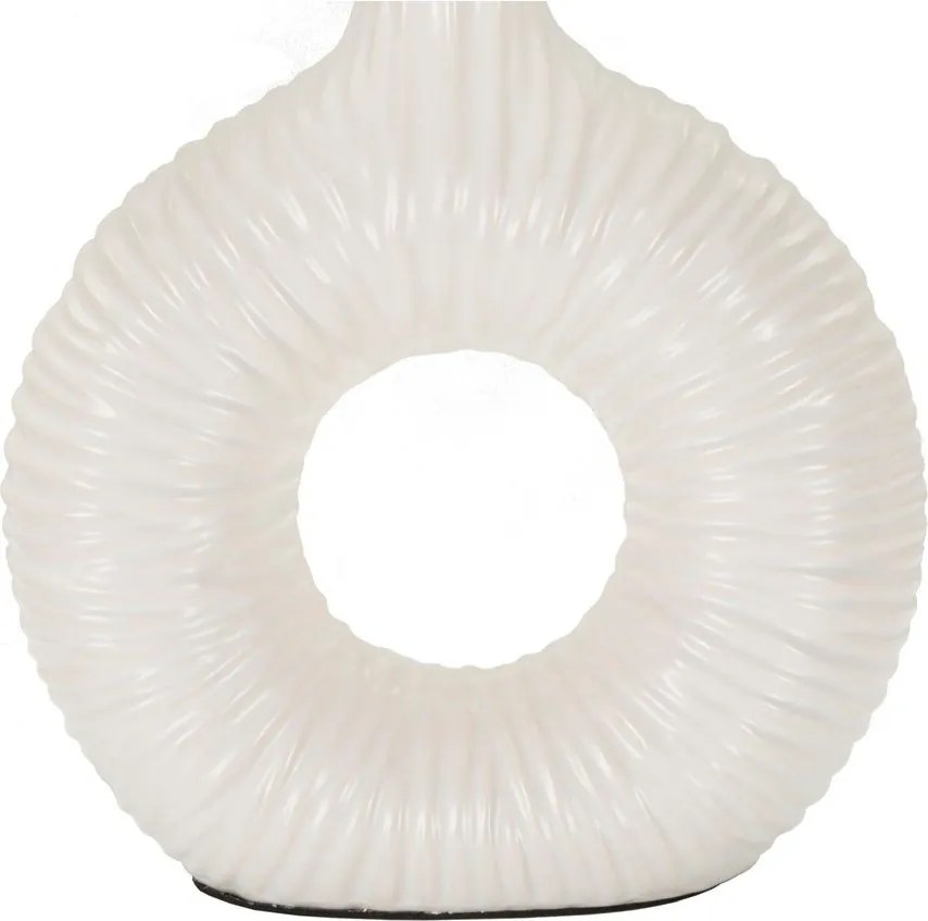 Fehér kerámia asztali lámpa textil búrával (magasság 43 cm) Seta – Mauro Ferretti