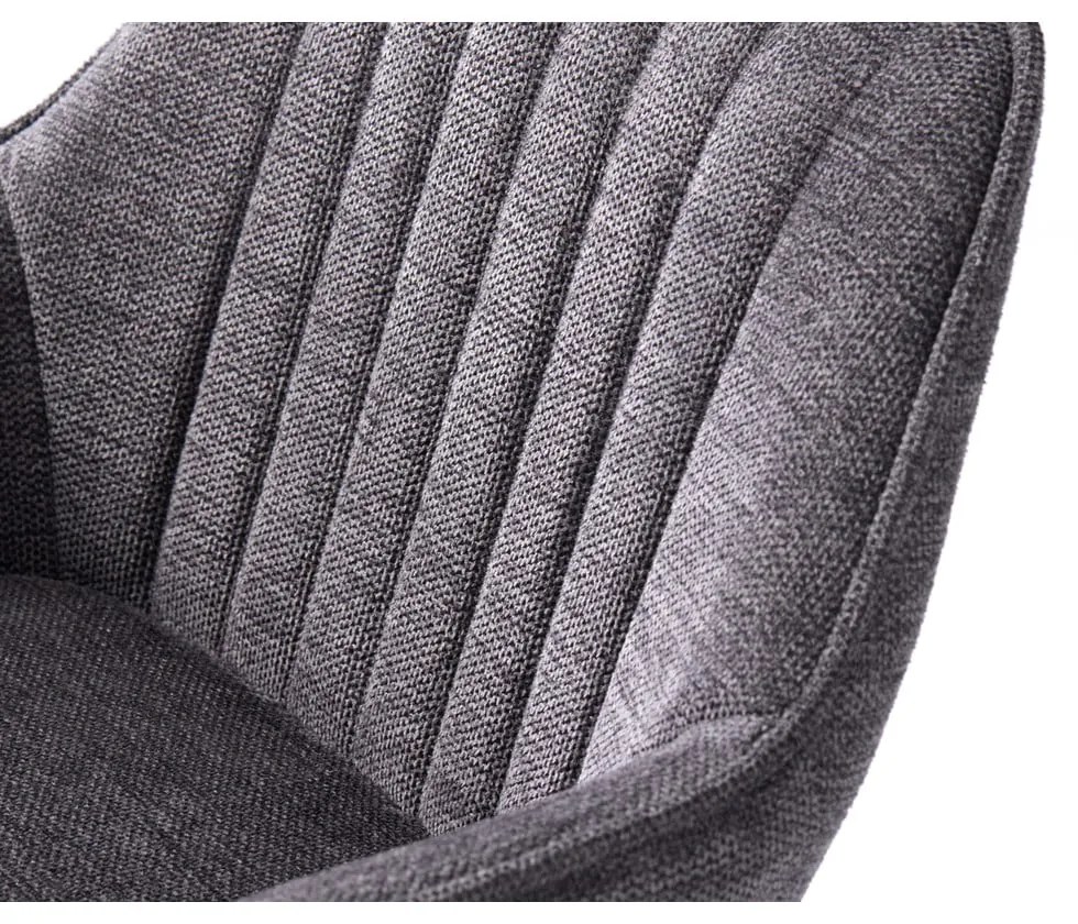 Sötétszürke kárpitozott állítható magasságú-karfás bárszék (ülésmagasság 65 cm) Nolan – Unique Furniture